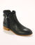 Platte boots in leer (marine)