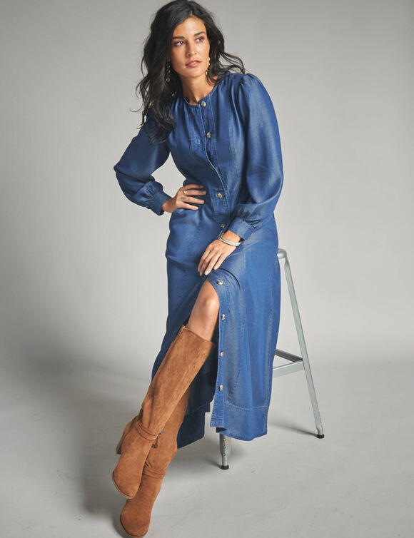 Robe longue boutonn&eacute;e (stone)
