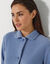 Peignoir in fleece met knoopsluiting (blauw)