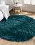 Tapis rond poils longs (émeraude)