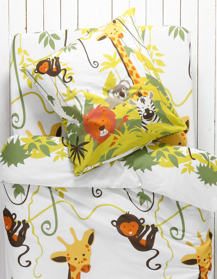 Bedlinnen voor kinderen Jungle, met dierenprint, voor 1 persoon - katoen, beige Bedlinnen voor kinderen Jungle, met dierenprint, voor 1 persoon - katoen, beige, hi-res image number 1