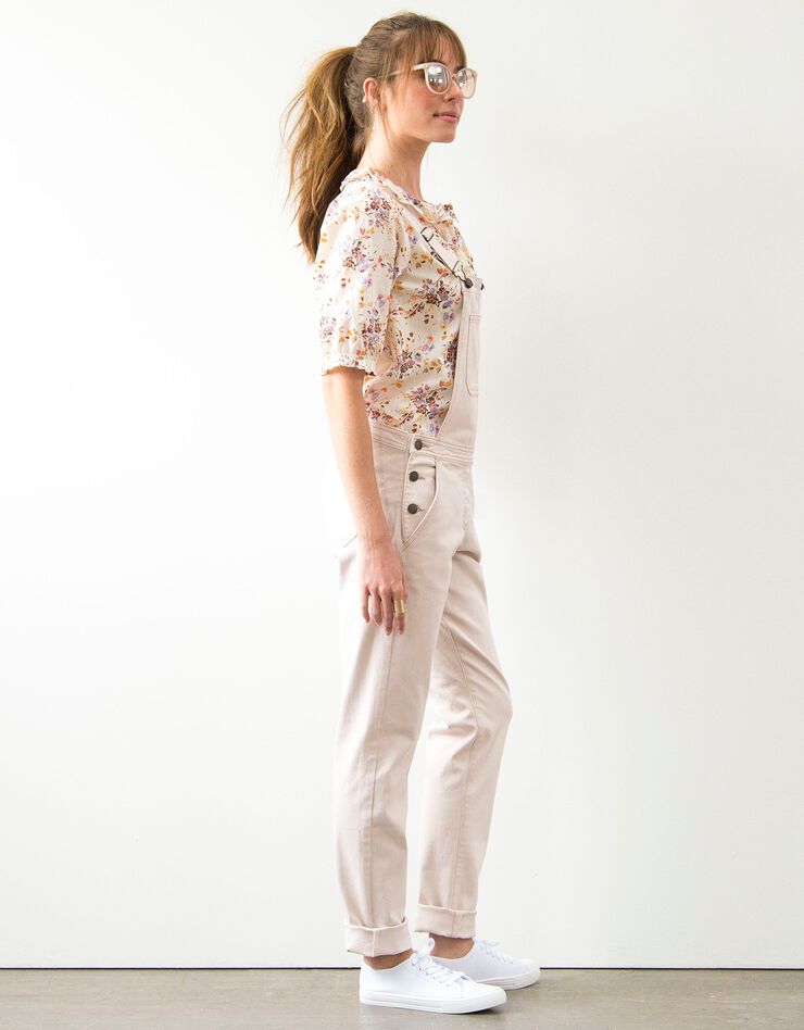 Salopette en jean couleur (beige rosé)