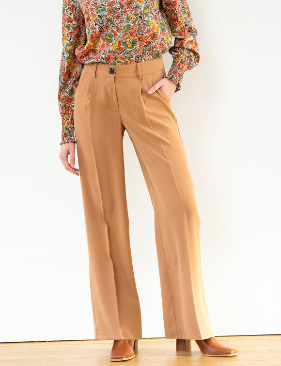Pantalon large fluide (caramel)