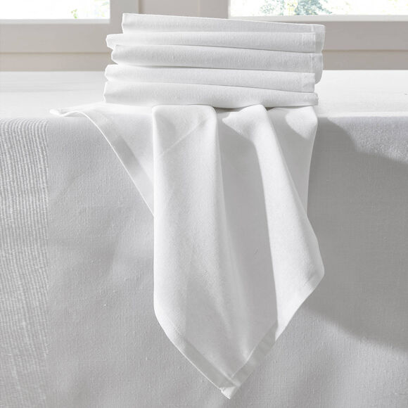 Serviette de table unie - lot de 6 (blanc)