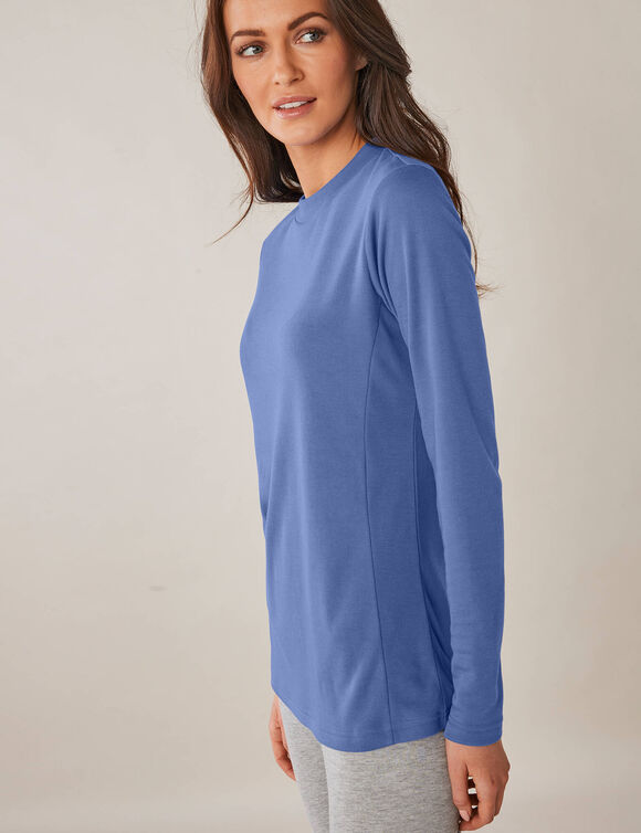 T-shirt thermique col montant - manches longues (bleu jean)