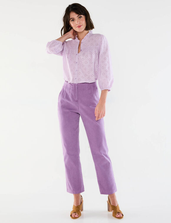 Pantalon 7/8ème gainant, taille haute (parme)