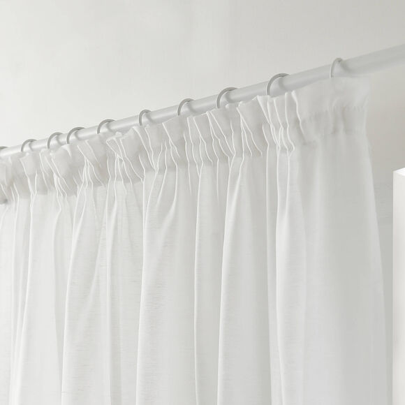 Panneau lin polyester base plomb&eacute;e finition galon fronceur (blanc)