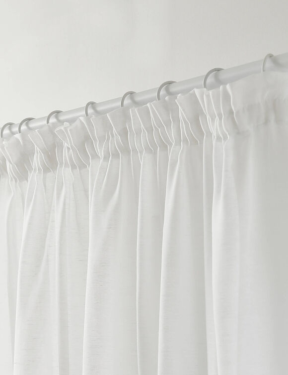 Panneau lin polyester base plomb&eacute;e finition galon fronceur (blanc)