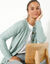 Cardigan in kabeltricot (grijsgroen)
