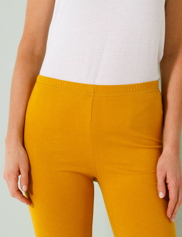 Legging 3/4, bas boutonné (curry)