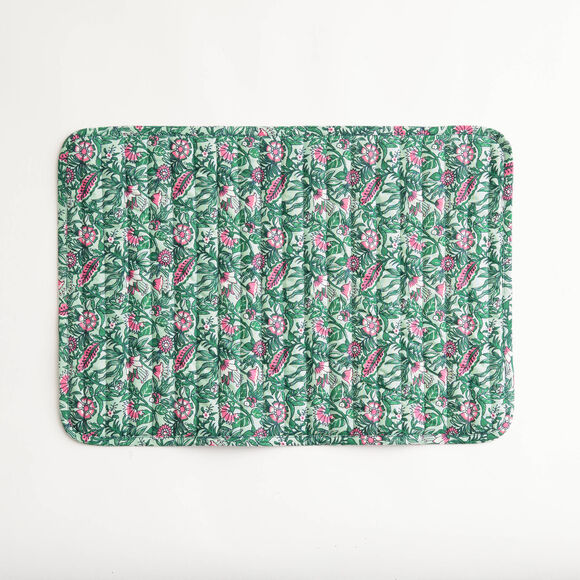 Set de table matelass&eacute; r&eacute;versible - lot de 2 (vert)
