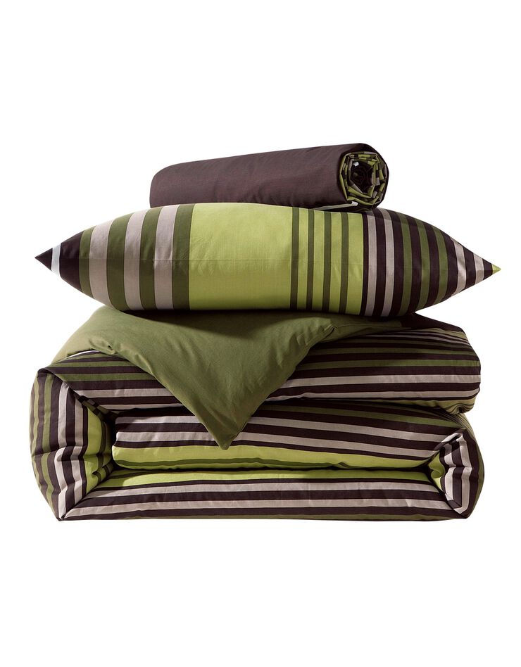 Linge de lit Détroit en coton imprimé rayures, vert, hi-res image number 2