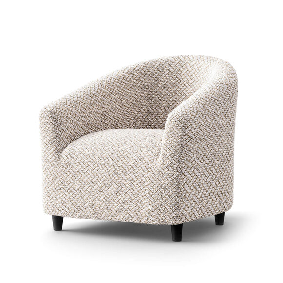 Housse bi-extensible microfibre gaufrée graphique pour fauteuil cabriolet (beige)