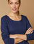 Effen T-shirt met lange mouwen in biokatoen(**) (marine)