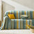 Plaid jeté multicolore coton tissage artisanal (vert grisé)