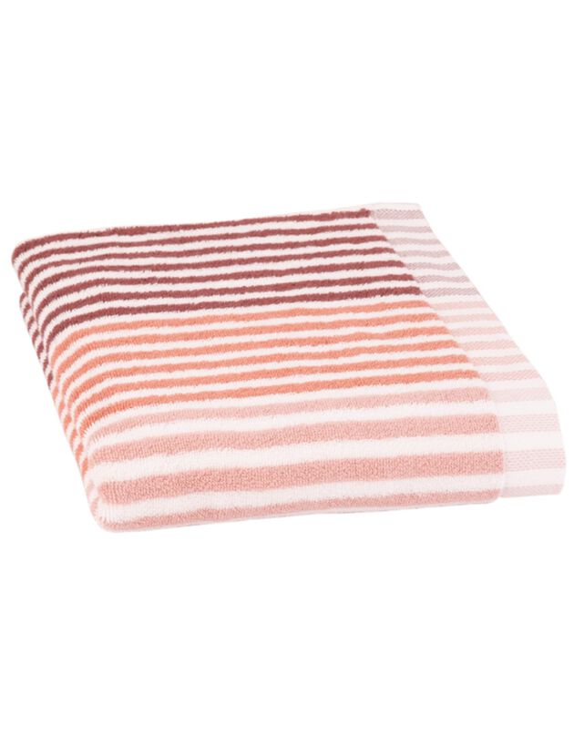 Serviette éponge coton rayure camaïeu - 500g/m² (rouge)