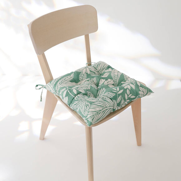 Galette de chaise carrée imprimée - lot de 2 (vert amande)