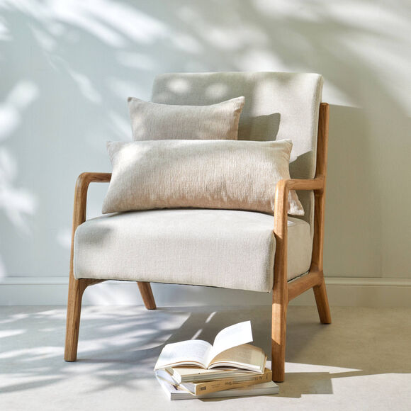 Housse de coussin chenille - lot de 2 (taupe)