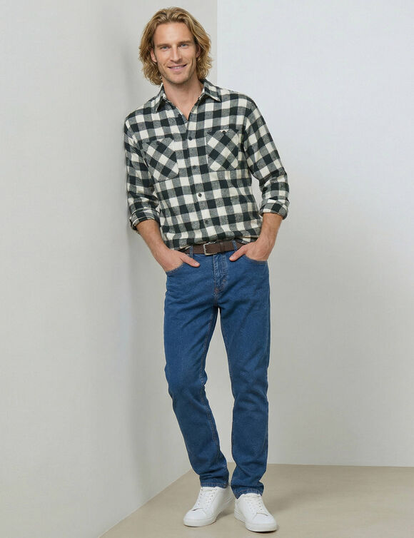 Chemise carreaux flanelle - lot de 3 (marron + blanc + rouge)