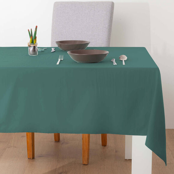 Nappe unie toucher peau de p&ecirc;che (bleu canard)