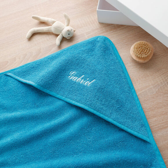 Cape de bain bébé personnalisable (turquoise)
