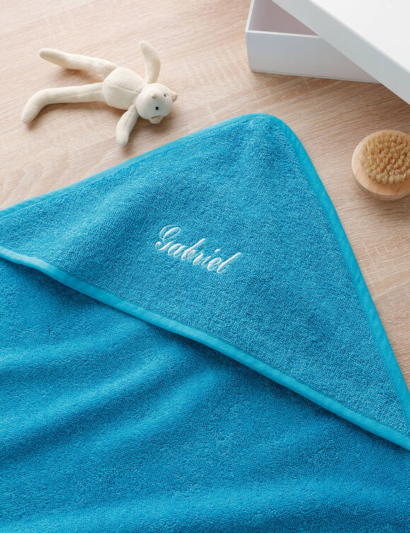 Cape de bain bébé personnalisable (turquoise)