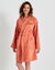 Korte, effen badjas voor dames en heren met kimono-kraag, te personaliseren &ndash; lusjesbadstof 380 g/m&sup2; (tomette)