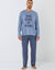 Pyjama col rond &agrave; message (bleu / marine)