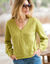 Vest met knoopsluiting, pointelletricot (mosgroen)