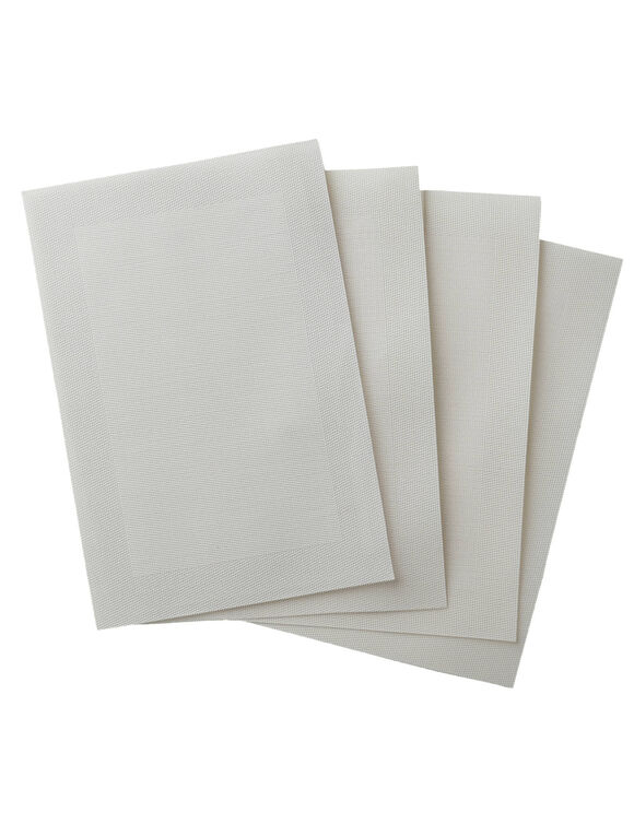 Set van 4 placemats - gevlochten vinyl (wit)