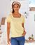 T-shirt col carré galon fantaisie (jaune)