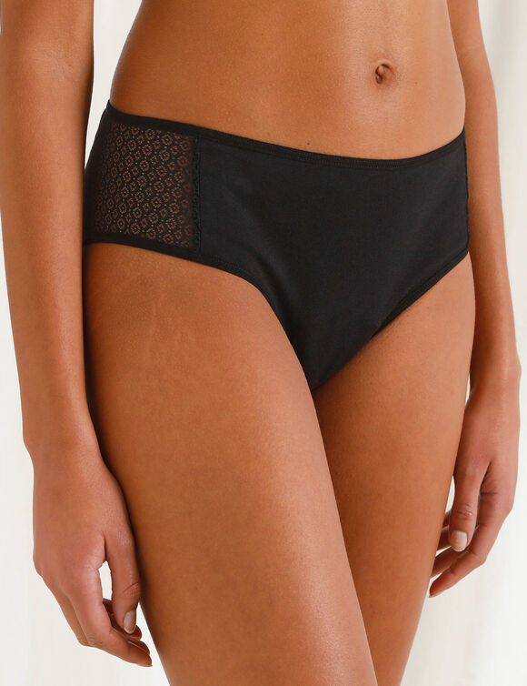 Wasbare slip voor urineverlies in biokatoen(**) - zwaar urineverlies (zwart)