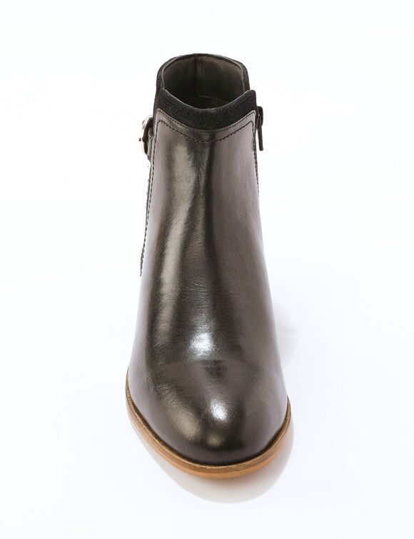Boots plates en cuir (noir)