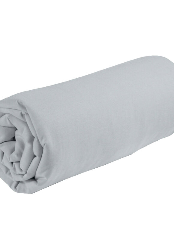 Drap-housse uni polyester - coton bonnet 32 cm (gris perle)
