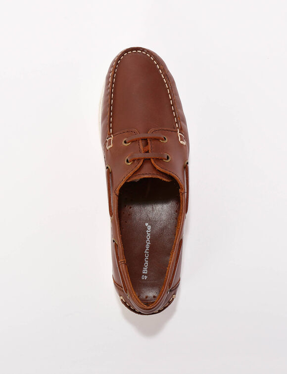 Chaussures bateau en cuir (marron)