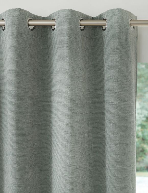 Gordijn met chenille-effect (eucalyptus)