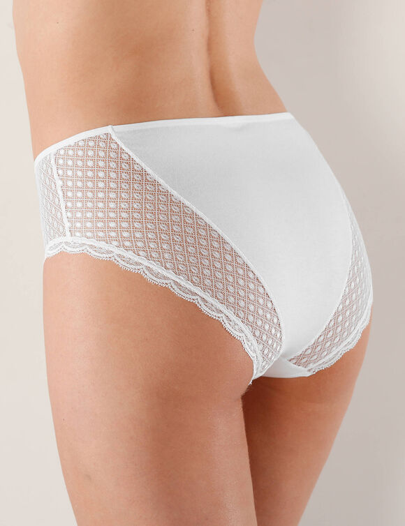Culotte maxi coton dentelle unie Coria - lot de 2 (blanc)