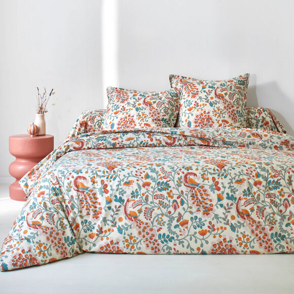 Linge de lit Amboise imprim&eacute; - coton 57 fils/cm&sup2; (sable)