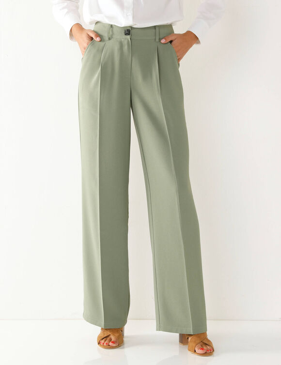Pantalon large fluide (kaki clair)