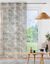 Voilage imprimé ginkgo -  finition oeillets (beige / gris)