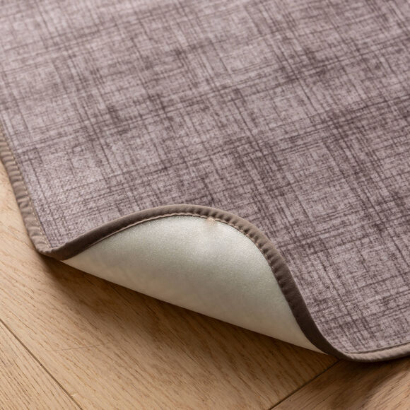 Protège-salon velours antiglisse (taupe)