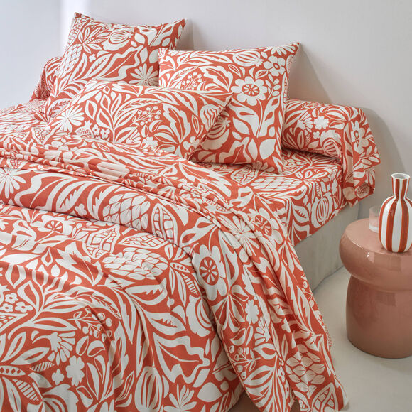 Linge de lit Montego en coton imprim&eacute; (potiron)
