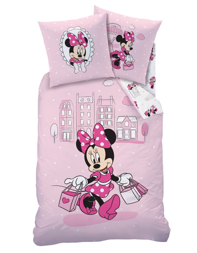 Parure de lit Minnie shopping - coton (rose)