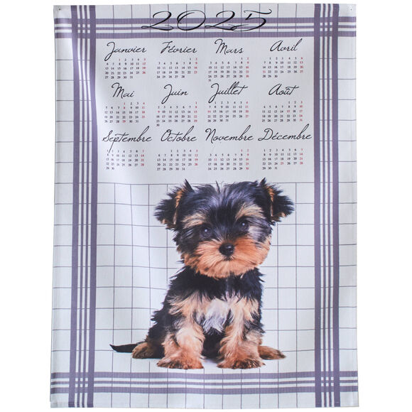 Kalenderdroogdoek hond poes - set van 2 (grijs)