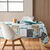 Tafellaken met bladerenprint in patchwork, vlot onderhoud (saliegroen)