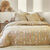 Bedlinnen Mahe in katoen met etnische print (beige)