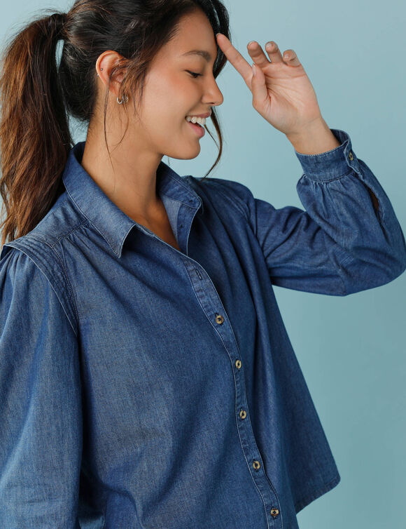Chemisier denim,  Spécial Petites (stone)