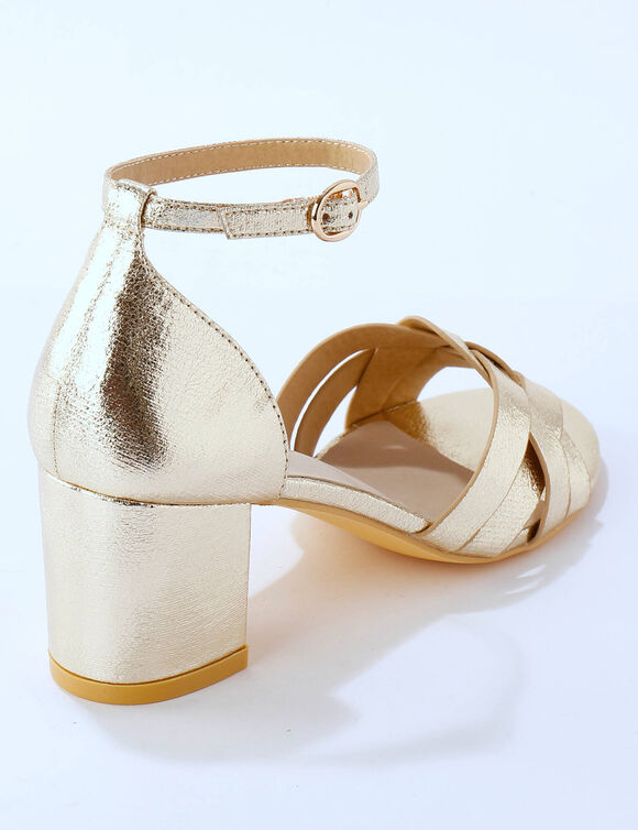 Goudkleurige sandalen met hak (goudkleurig)