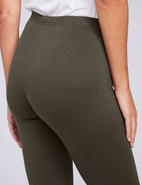 Legging taille &eacute;lastiqu&eacute;e (kaki fonc&eacute;)