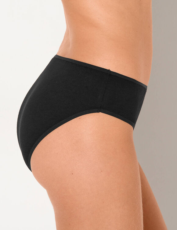 Culotte forme taï en coton extensible uni – lot de 10  (blanc / noir)